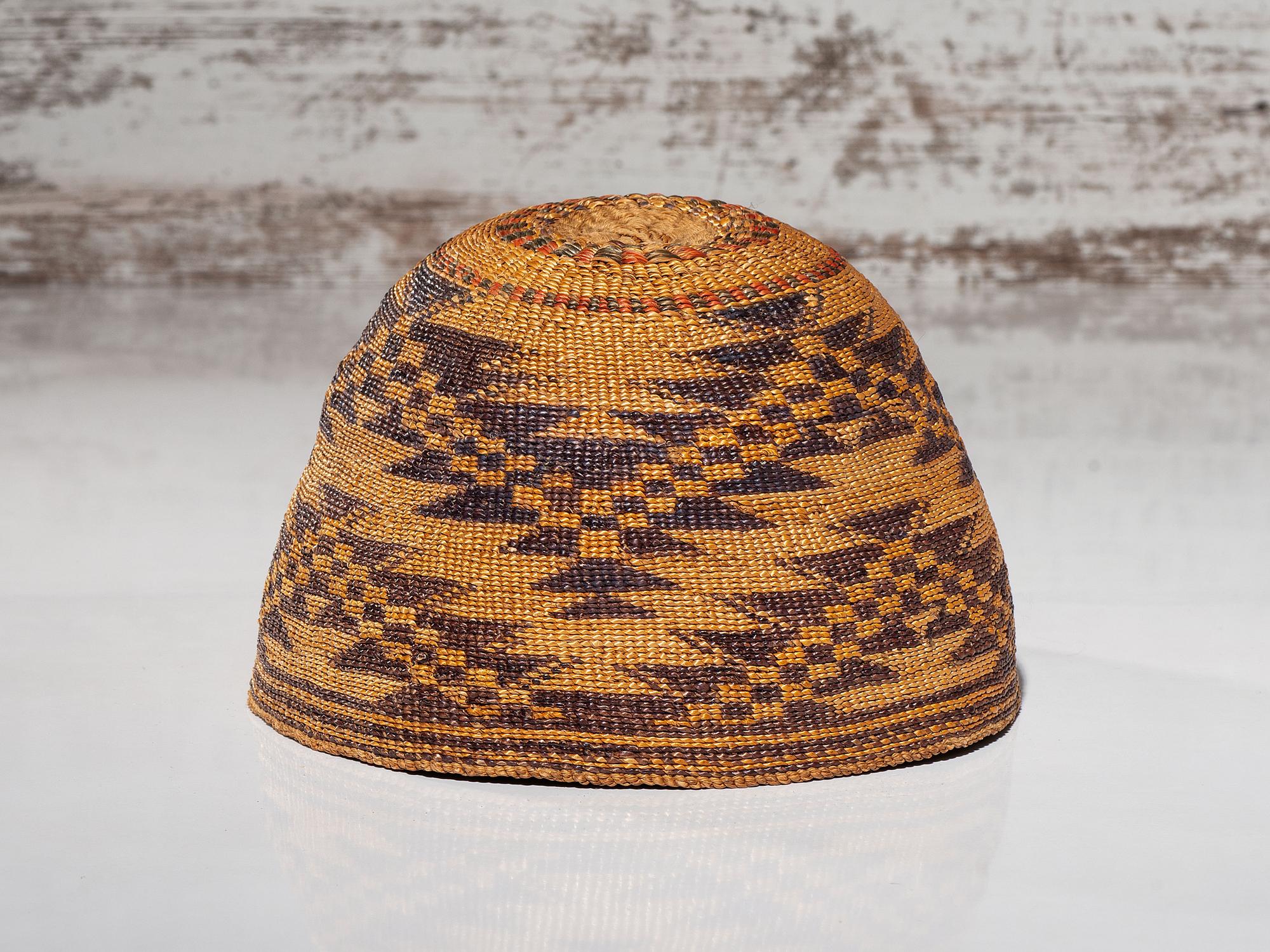 Modoc Polychrome Basketry Hat