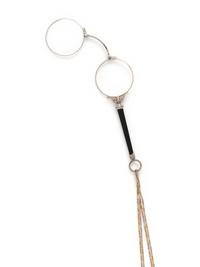 FRENCH, ANTIQUE, PLATINUM, DIAMOND AND ONYX LORGNETTE
