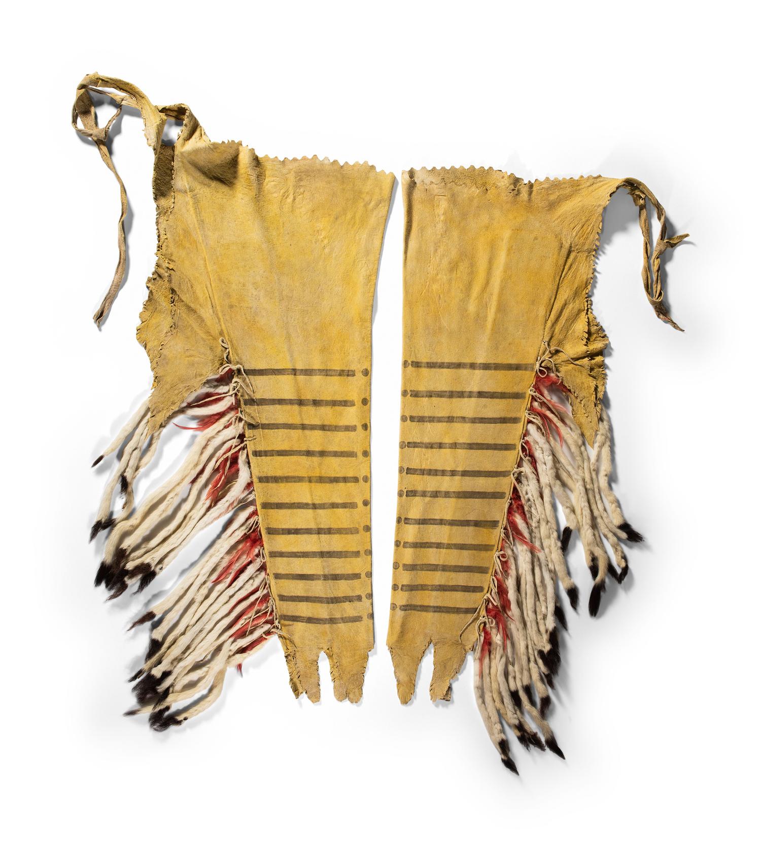 Blackfeet Beaded and Painted Hide Leggings