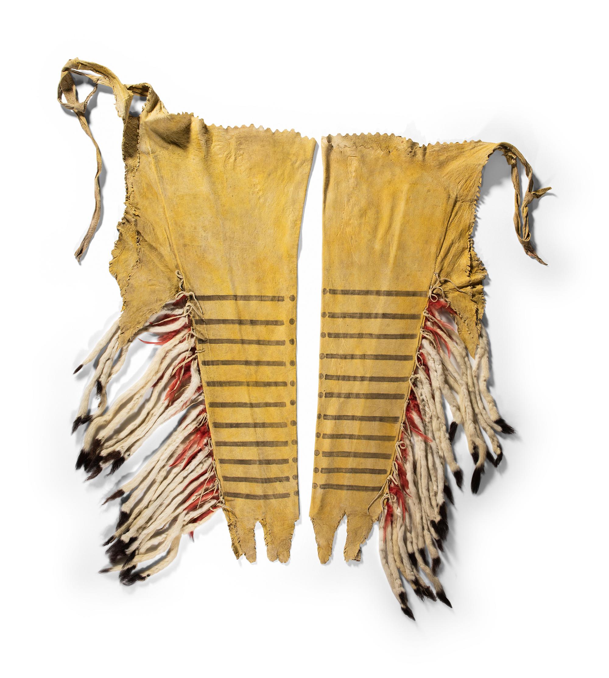 Blackfeet Beaded and Painted Hide Leggings