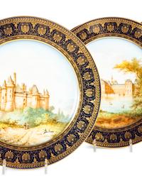 A Set of Twelve Sèvres Porcelain Topographical Plates