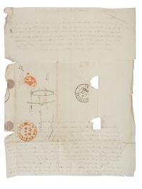 CRETIN, Joseph (1799-1857). Autograph letter twice-signed ("Jh. Crétin") as vicar-general of the western Catholic diocese encompassing portions of Wisconsin and Iowa. Prairie du Chien, Wisconsin Territory. 20 April 1842.