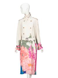 VALENTINO, PRINTED SILK TRENCH COATDRESS