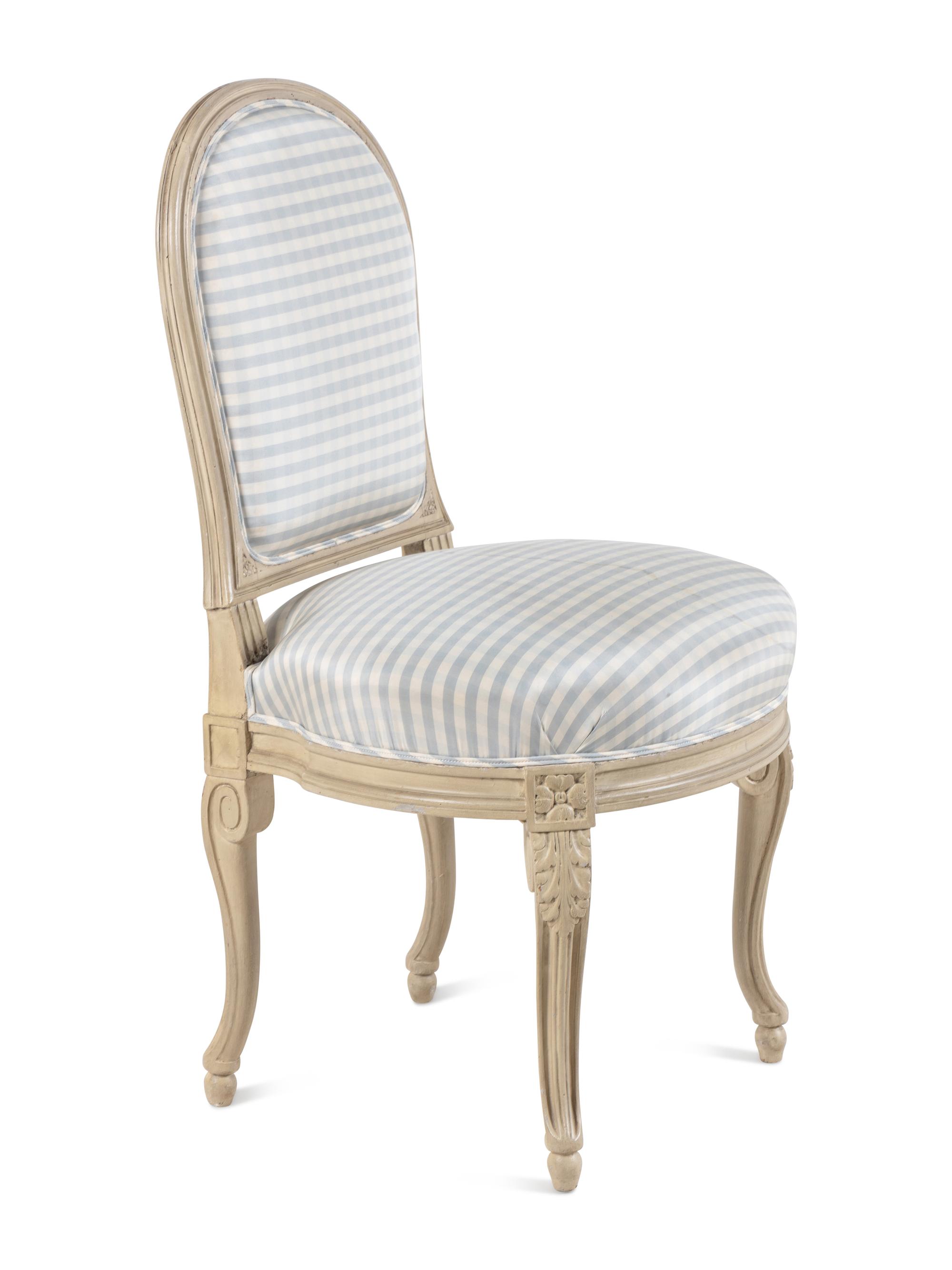 A Louis XV/XVI Transitional Painted Slipper Chair