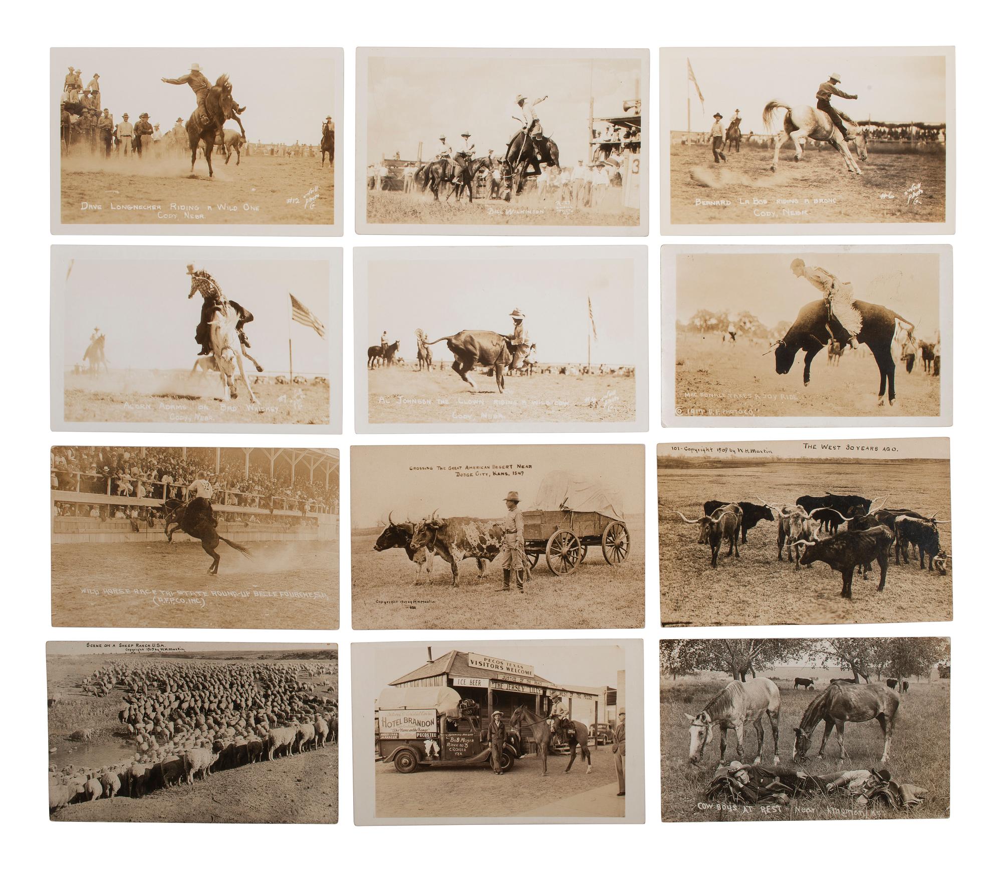 [WESTERN AMERICANA]. A group of 41 RPPCs of rodeos, cowboys, and cowgirls.
