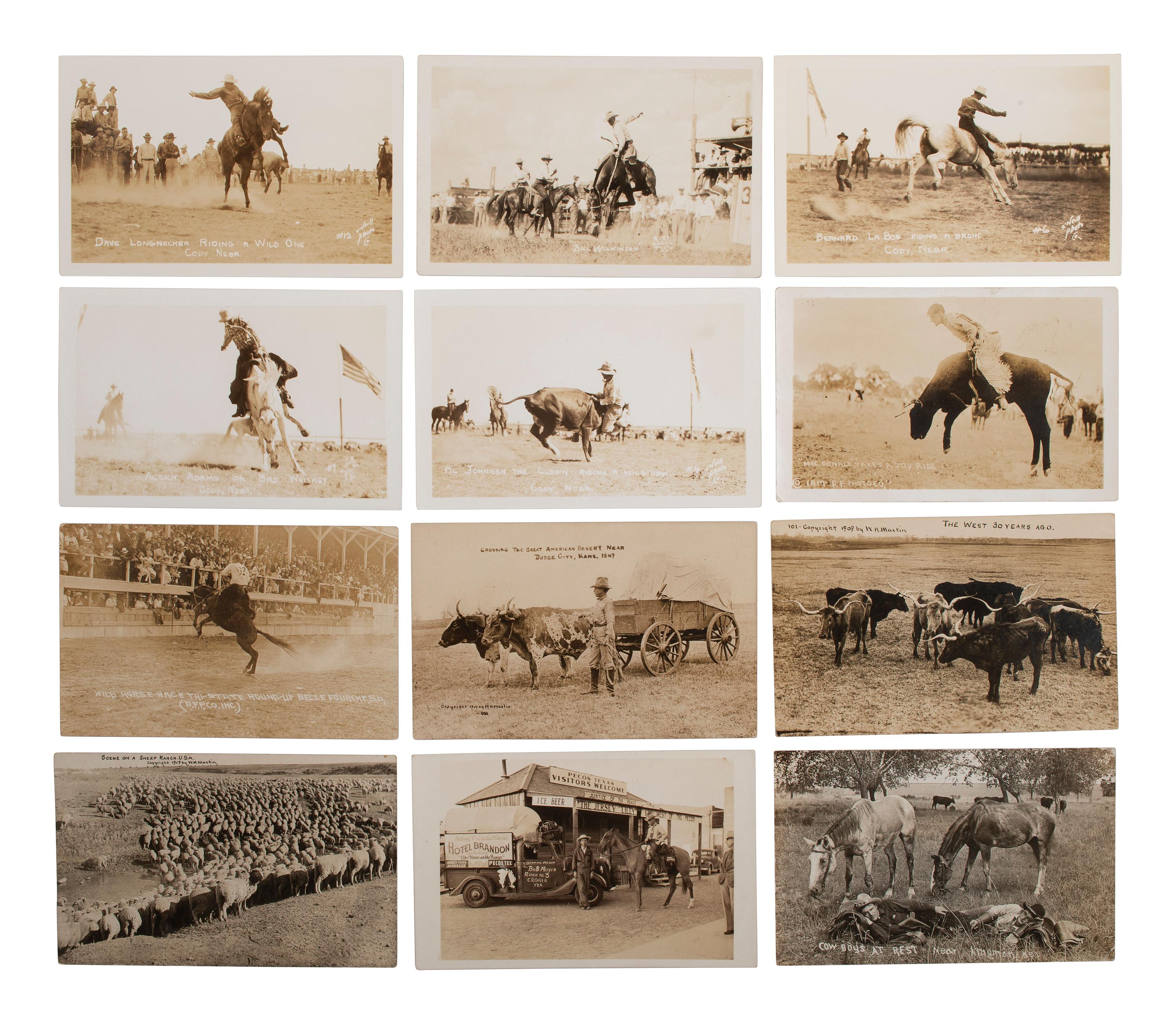 [WESTERN AMERICANA]. A group of 41 RPPCs of rodeos, cowboys, and cowgirls.
