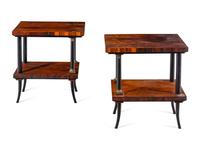 A Pair of Parcel Ebonized Rosewood Veneered Side Tables