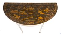 A Pair of Regency Lacquered Console Tables Height 30 1/2 x width 48 x depth 22 1/2 inches. — 19TH CENTURY WITH ALTERATION