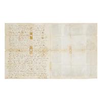 [Gold Mining]. The Miner's Ten Commandments bifolium lettersheet featuring a letter from a California gold miner.