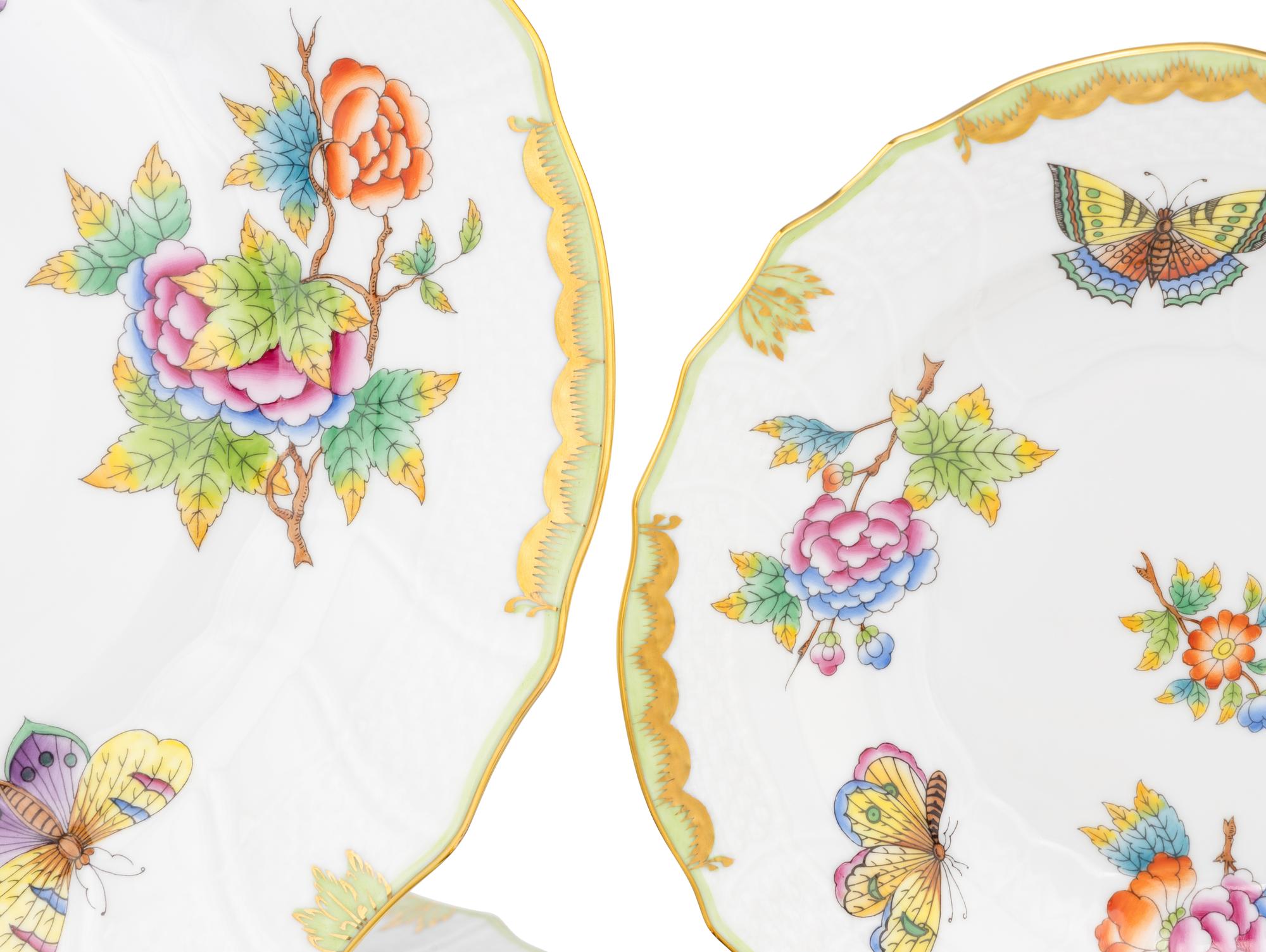 A Herend Queen Victoria Porcelain Part Dinner Service
