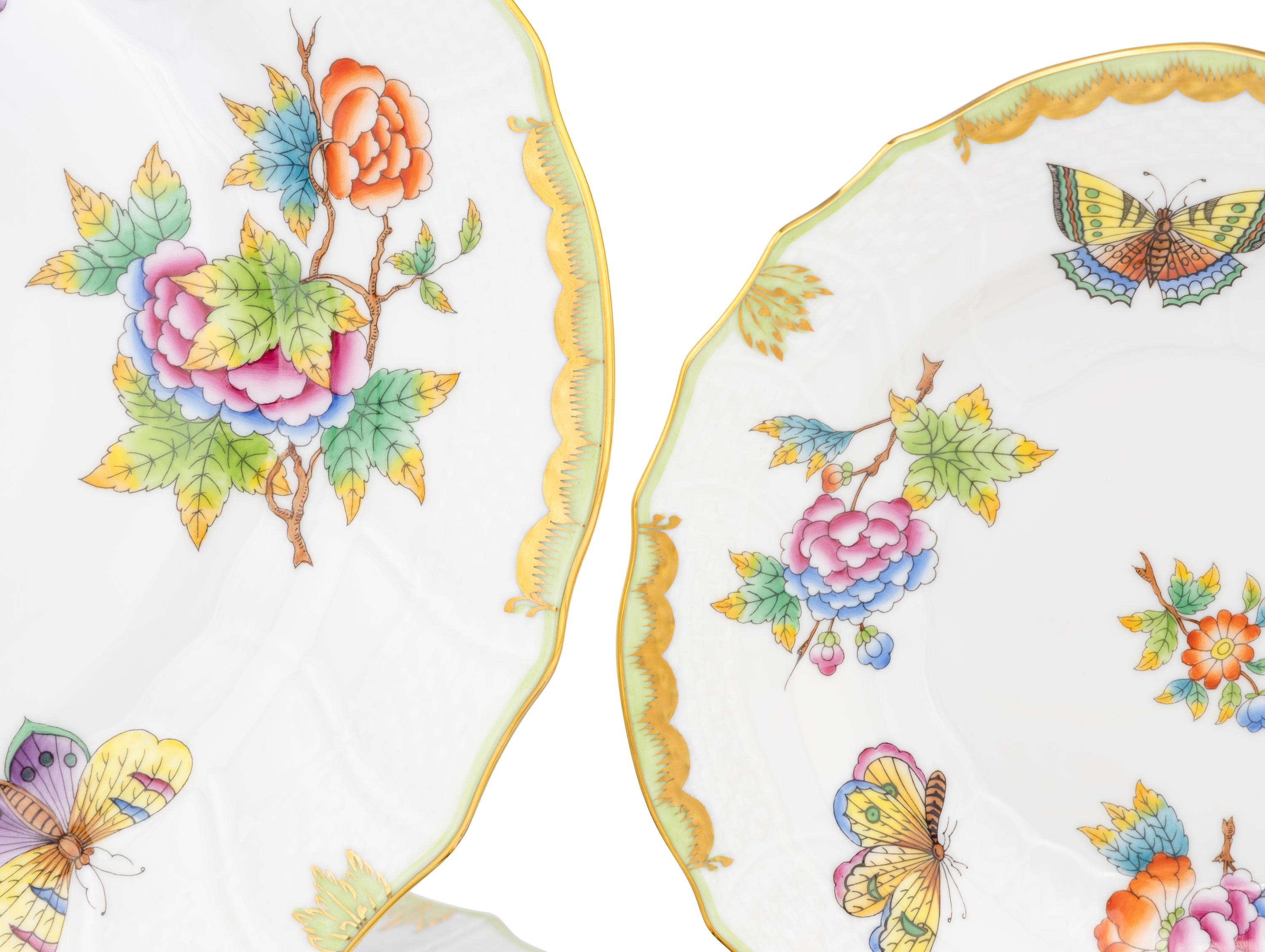 A Herend Queen Victoria Porcelain Part Dinner Service