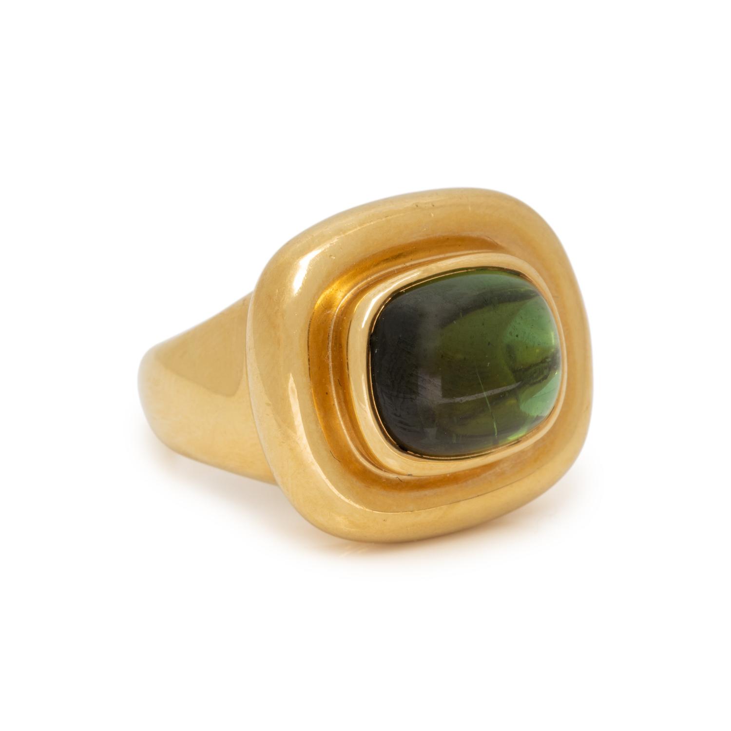 TIFFANY & CO., PALOMA PICASSO, GREEN TOURMALINE AND YELLOW GOLD RING