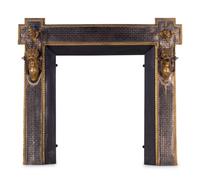 A Continental Silvered and Gilt Bronze Fireplace Surround