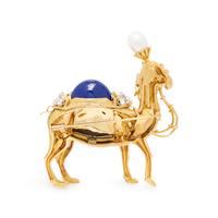 TIFFANY & CO., SCHLUMBERGER, YELLOW GOLD AND MULTIGEM CAMEL BROOCH