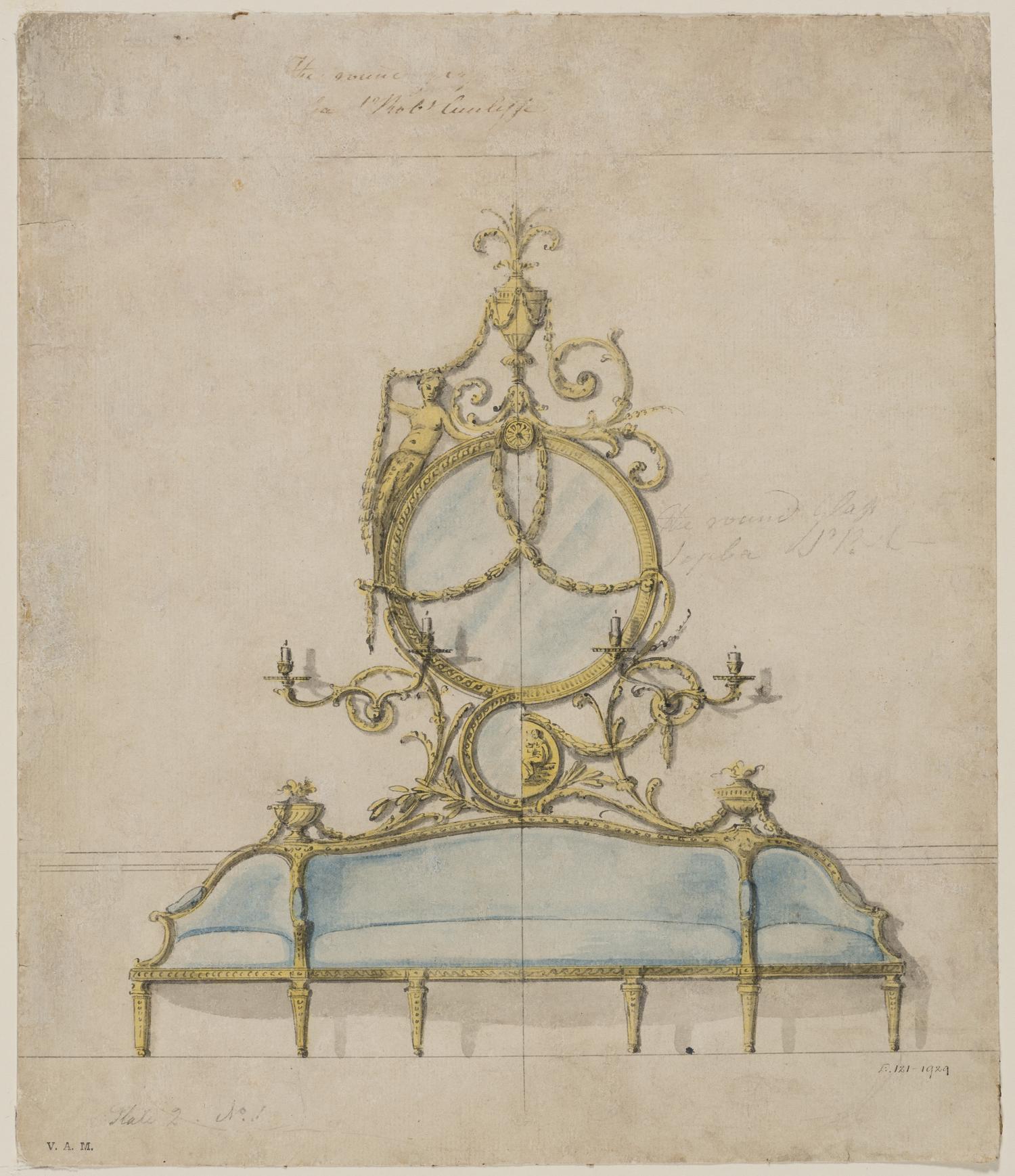 A George III Giltwood Confidante Sofa