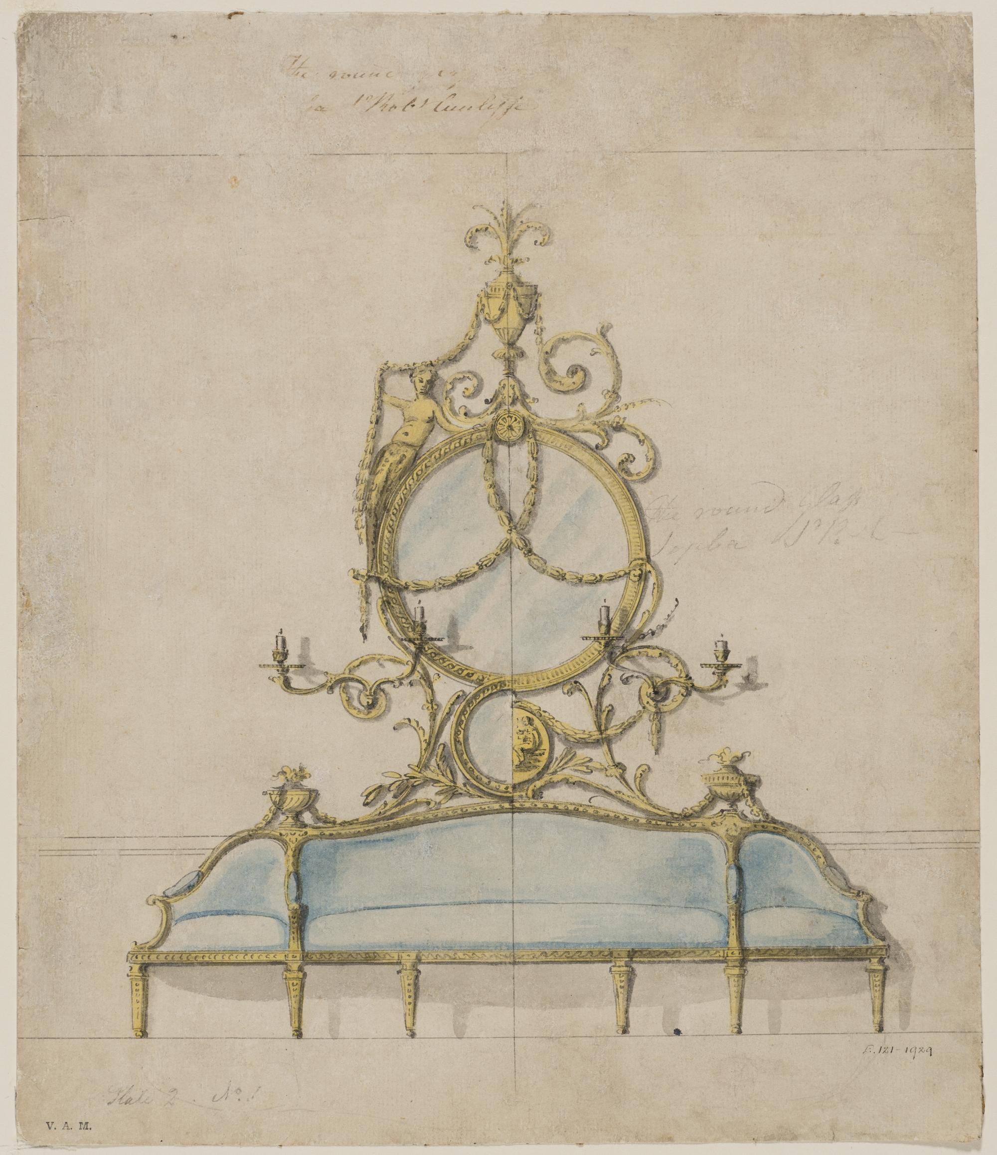 A George III Giltwood Confidante Sofa