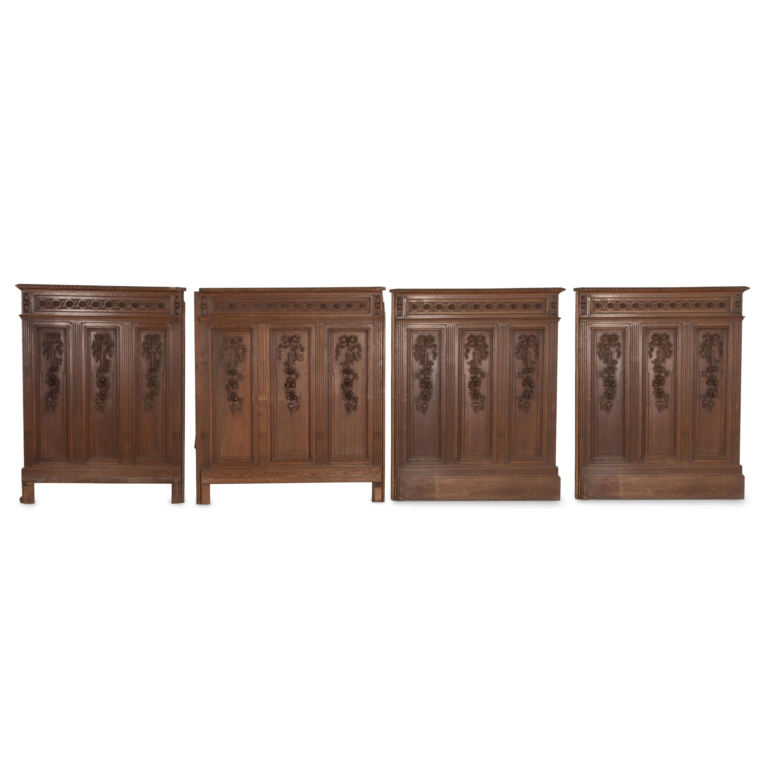 A Set of French Carved Oak Room Paneling