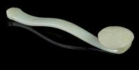 A Carved White Jade Ruyi Scepter Length 10 1/2 inches. — 18TH/19TH CENTURY