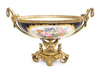 A Gilt Bronze Mounted Sevres Porcelain Center Bowl Width 22 1/4 inches. — 19TH CENTURY