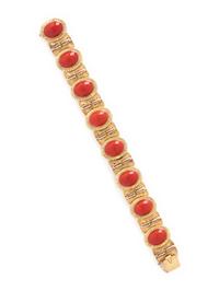 YELLOW GOLD AND CORAL BRACELET