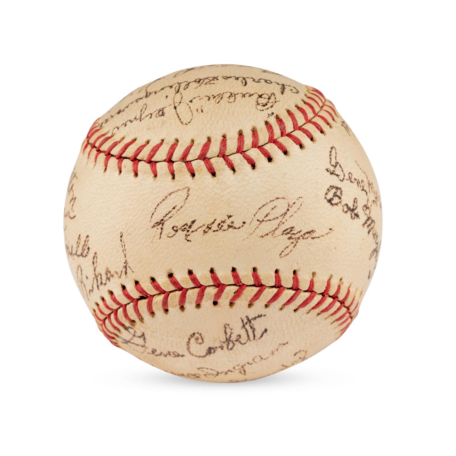 A 1952 Albany Cardinals Team Signed Autograph Baseball