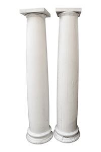 A Pair of Painted Wood Columns 13" W x 13" D x 71" H — United States, Early 20th Century