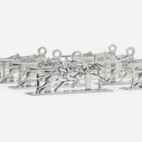 A Cased Set of Twelve French Sterling Silver Place Card Holders Hermès, Paris, mid 20th century