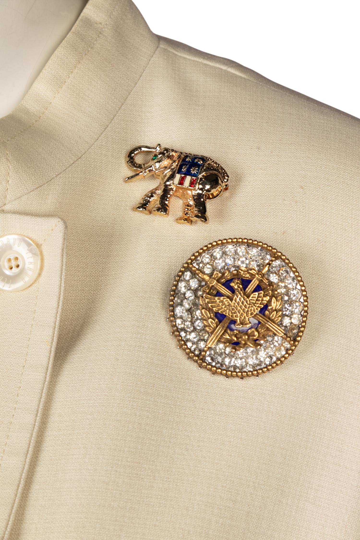 Three Louis Féraud Suits and A Collection of Patriotic Brooches