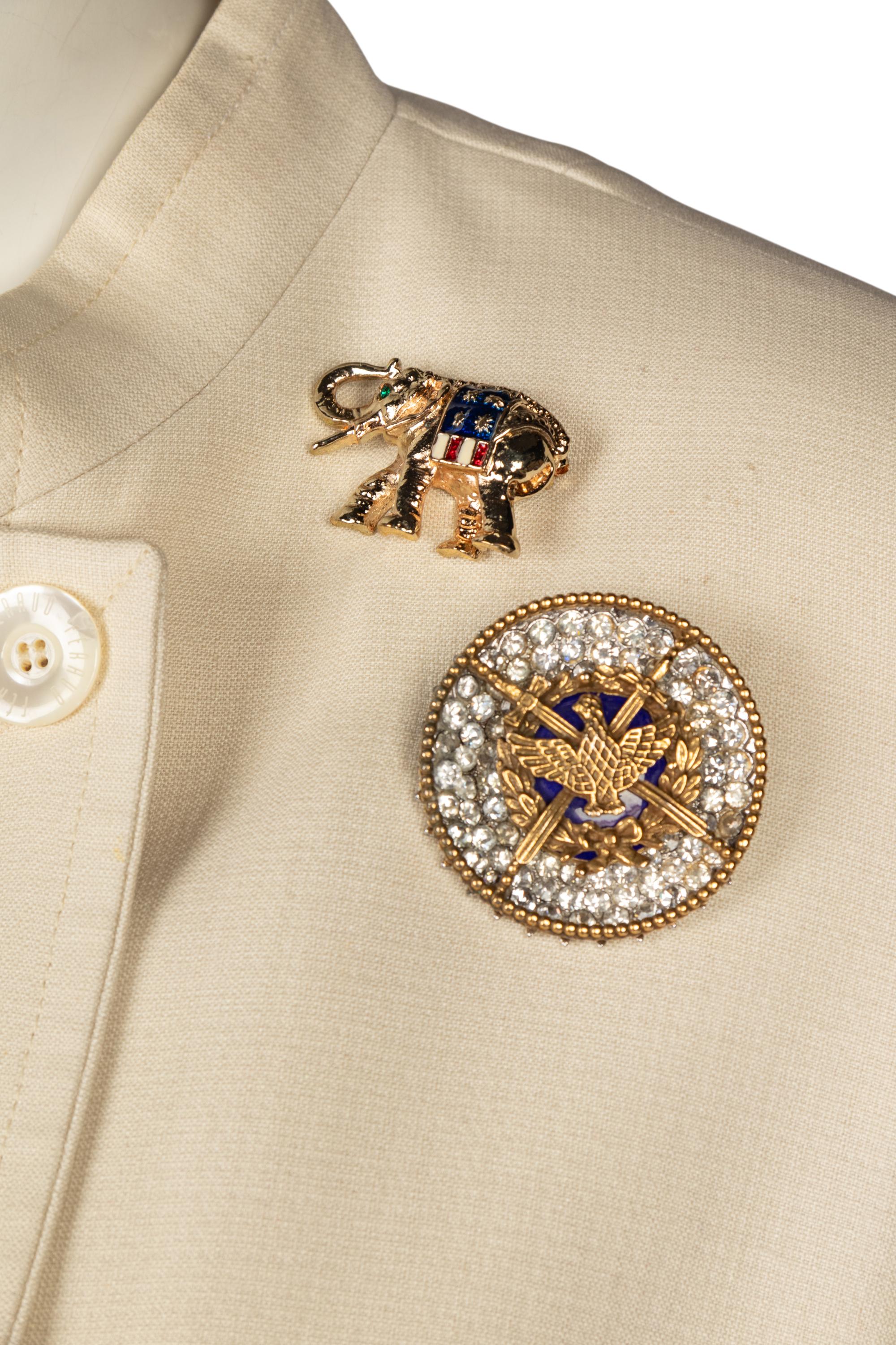 Three Louis Féraud Suits and A Collection of Patriotic Brooches