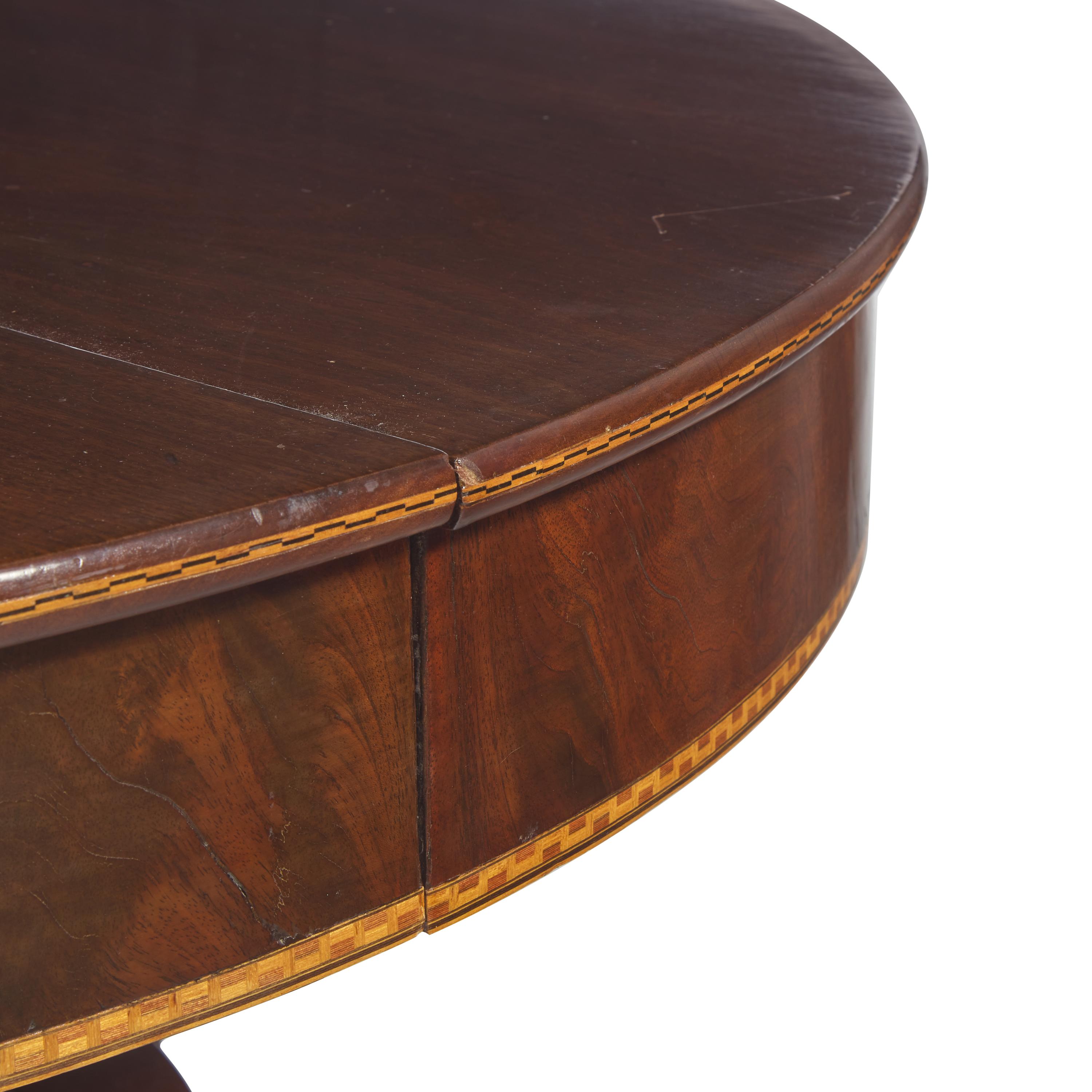 A Late Federal Inlaid Mahogany Extending Dining Table