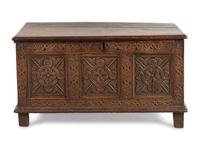 A William and Mary Carved Oak Blanket Chest