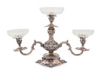An English Silver-Plate and Cut Glass Épergne