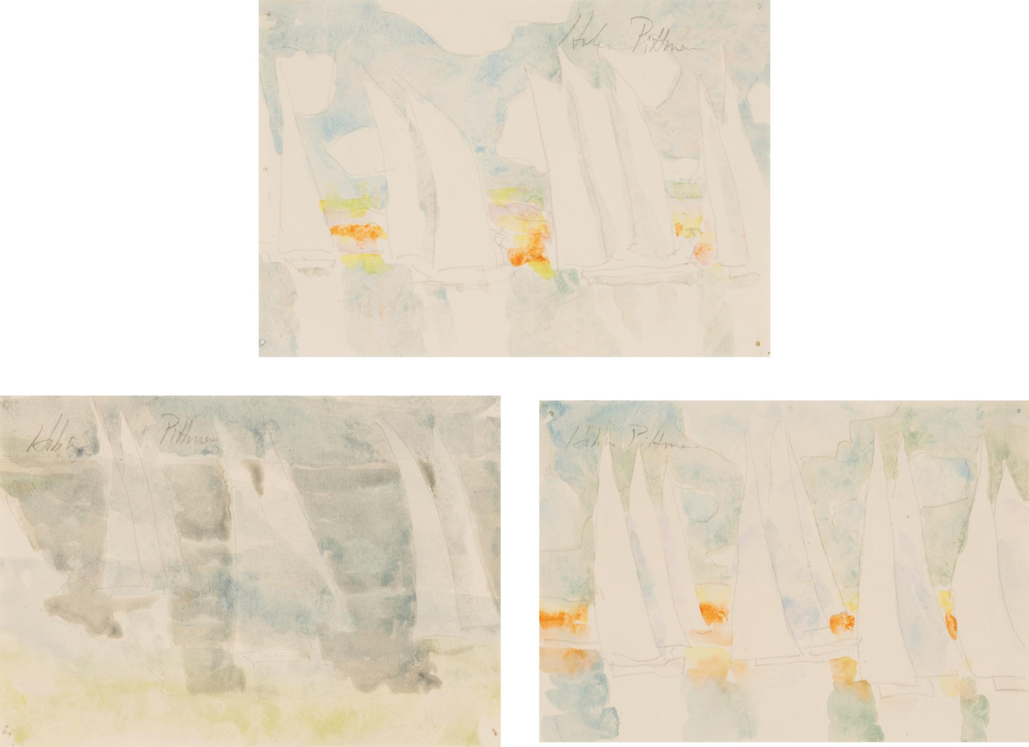 Hobson Pittman (American, 1900-1972) — Regattas , 1970 (three works)