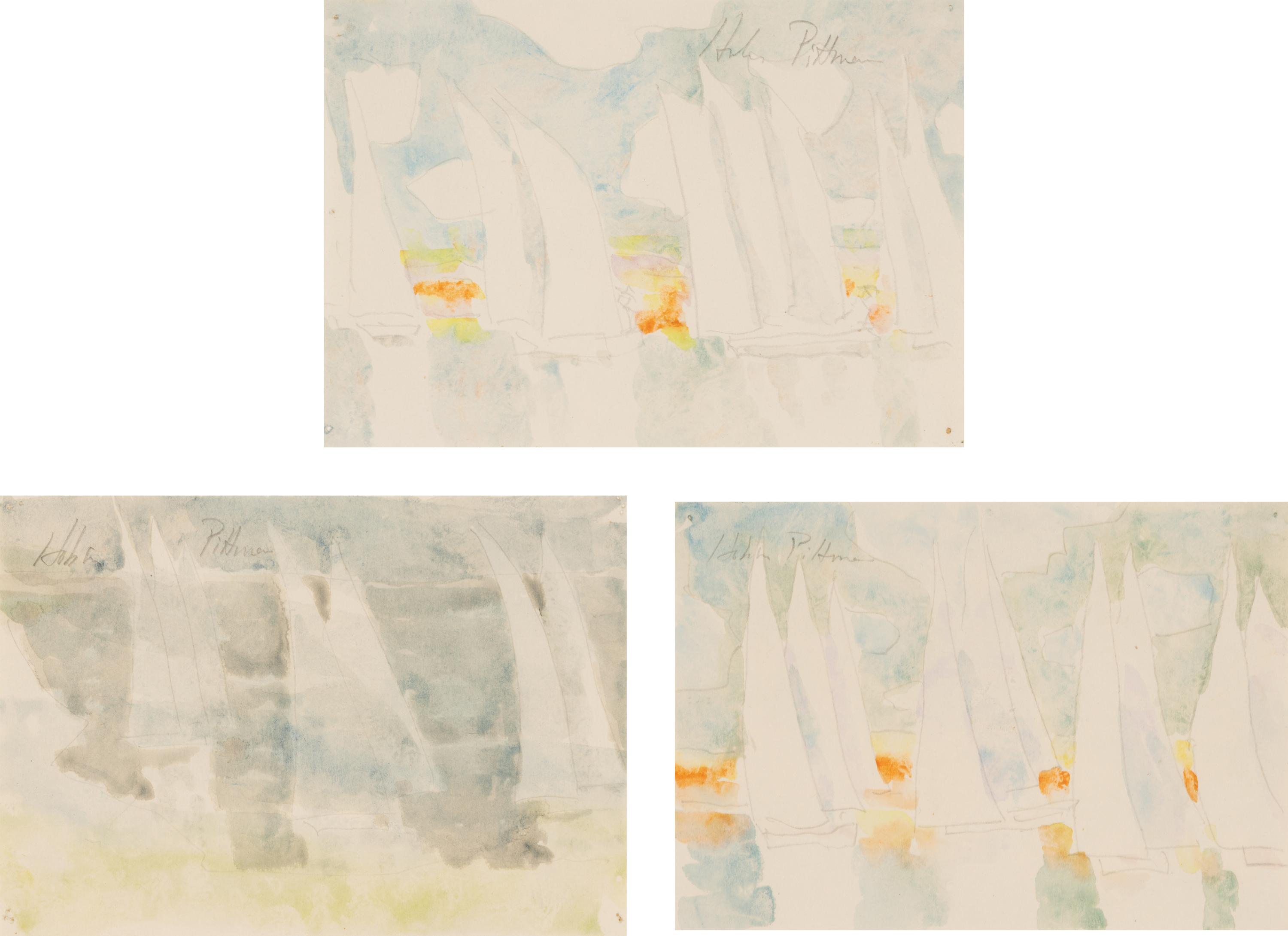 Hobson Pittman (American, 1900-1972) — Regattas , 1970 (three works)
