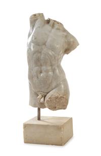A Continental Marble Torso Height overall 31 1/2 inches. — AFTER THE ANTIQUE, LATE 19TH/EARLY 20TH CENTURY