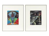 Carlton Fisk and Britt Burns, 1985 (A Pair of Works)