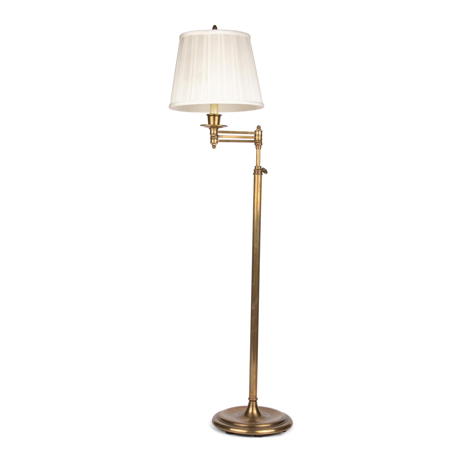 A Cantilevered Brass Floor Lamp