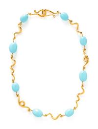 COLLECTION OF YELLOW GOLD AND BLUE STONE JEWELRY