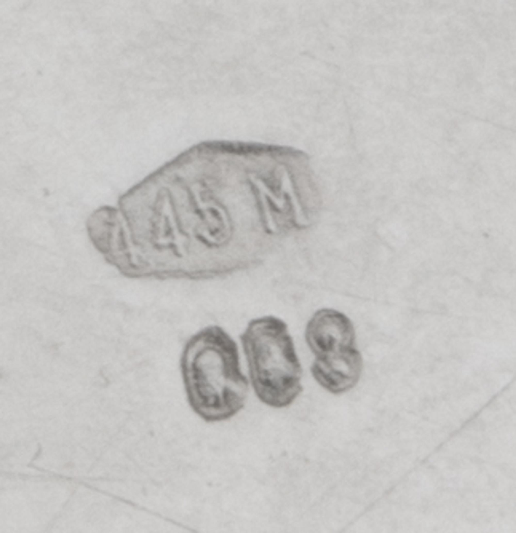 An Italian Silver Handled Cup, , raised on stepped foot, with applied foliate motif on front, and acanthus handle, marked "800" undersi