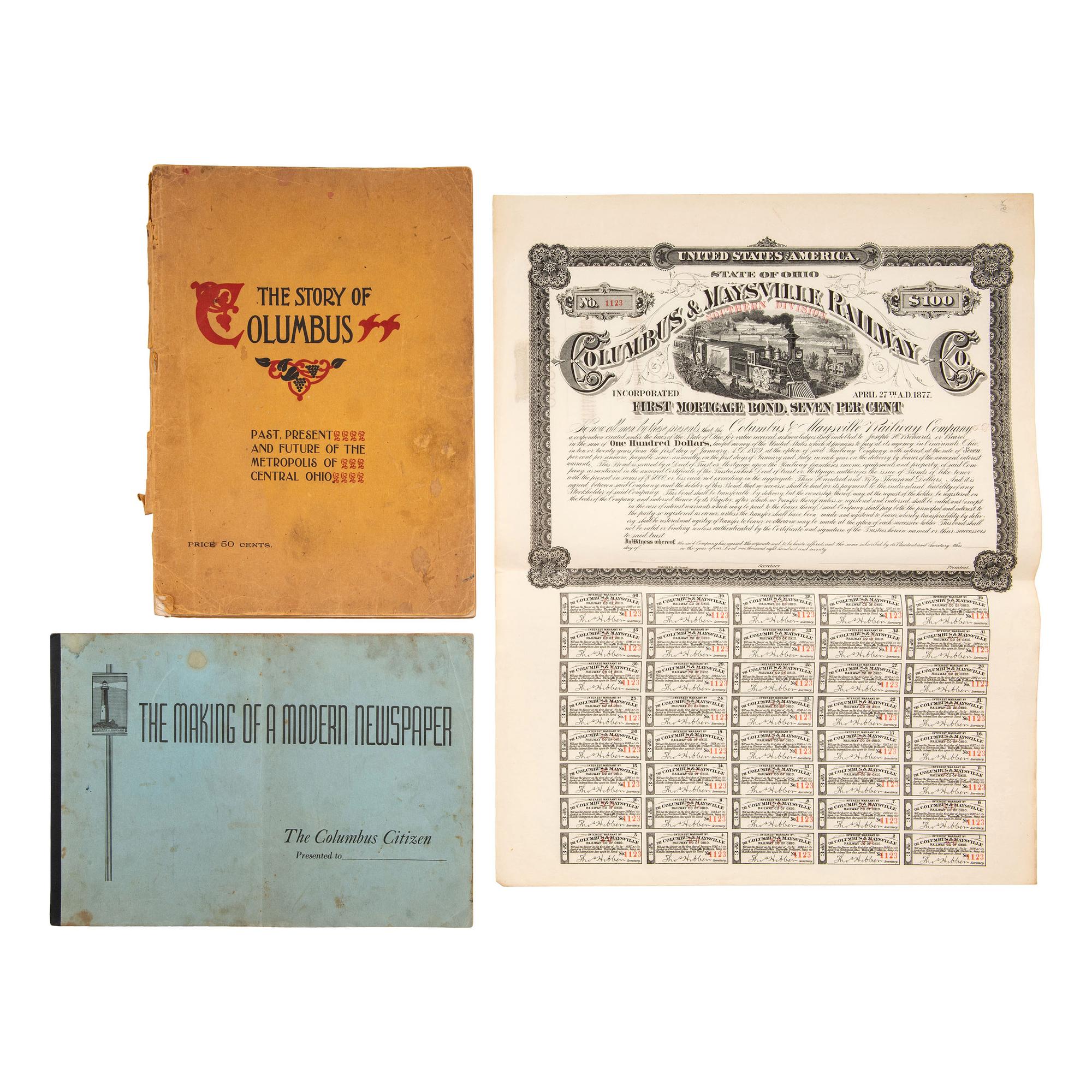 [GENERAL AMERICANA]. A group of 15 brochures and catalogues from Columbus, Ohio. Late 19th-early 20th century.