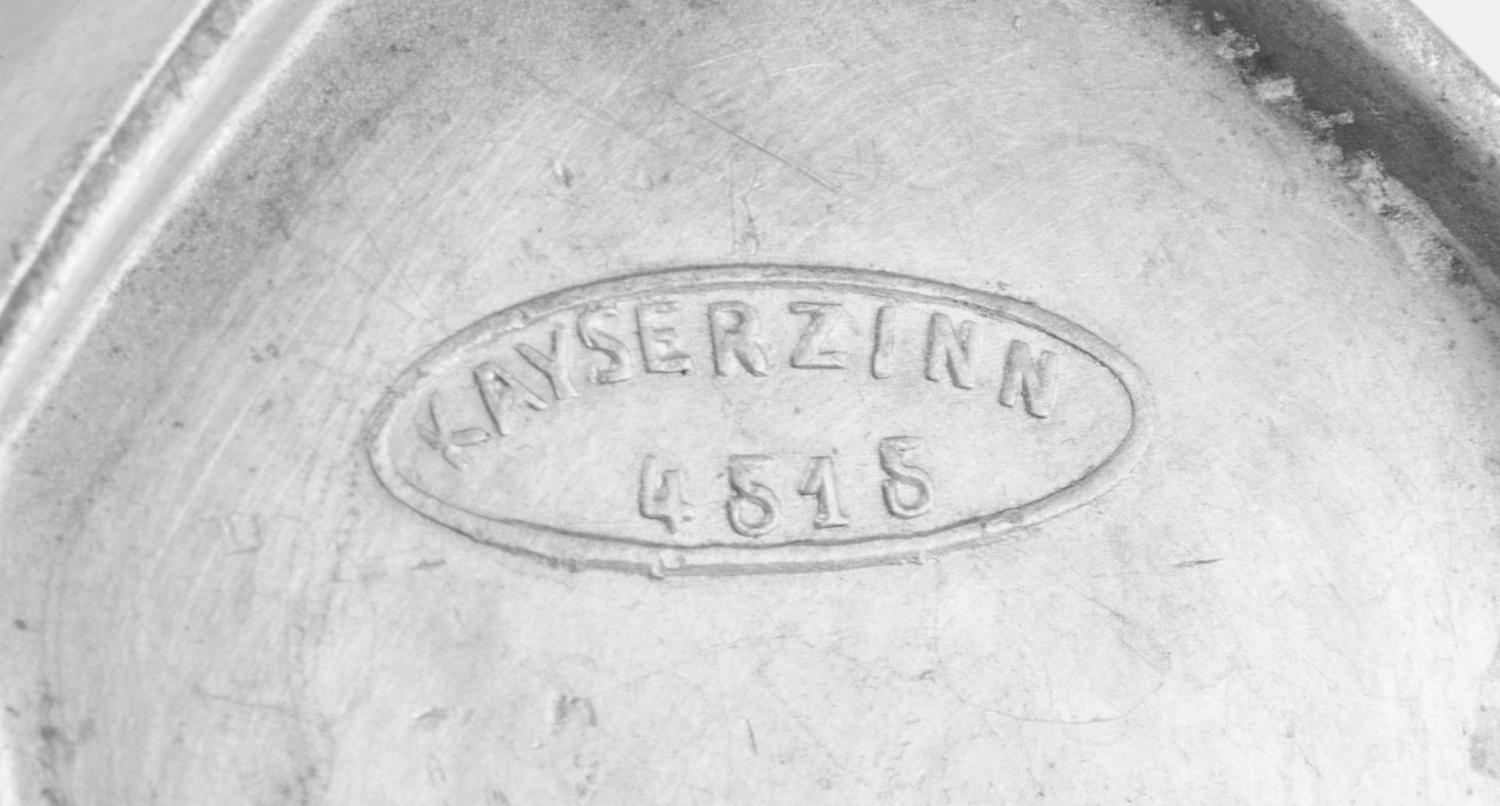 A Group of Six Kayserzinn Jugendstil Pewter Articles