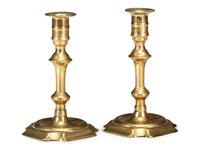 A Pair of English Brass Candlesticks