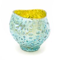 A Loetz Iridescent Glass Vase Height 3 1/4 inches.