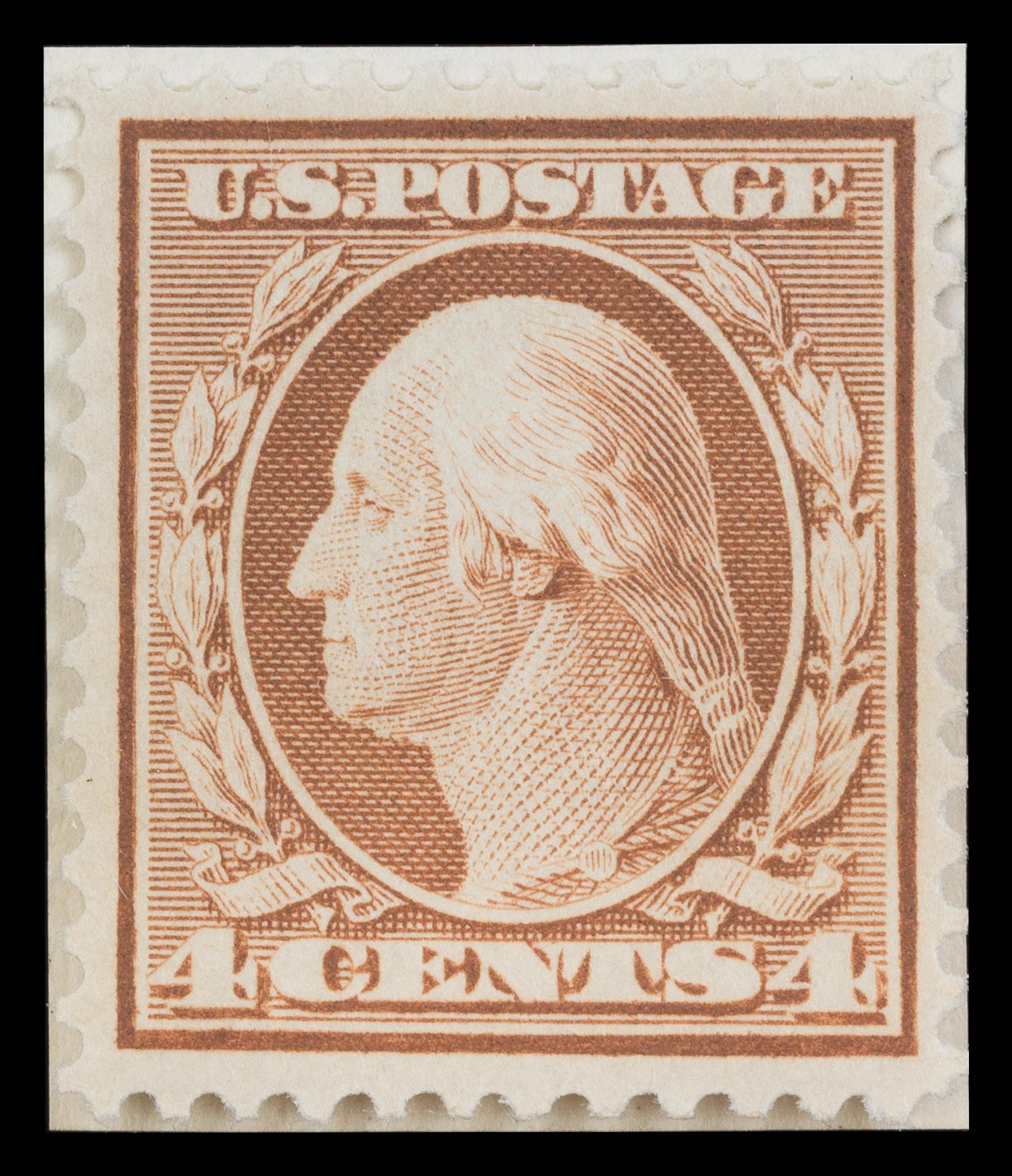 A United States 1909 Orange Bown Bluish Paper: George Washington 4-Cent Stamp — #360