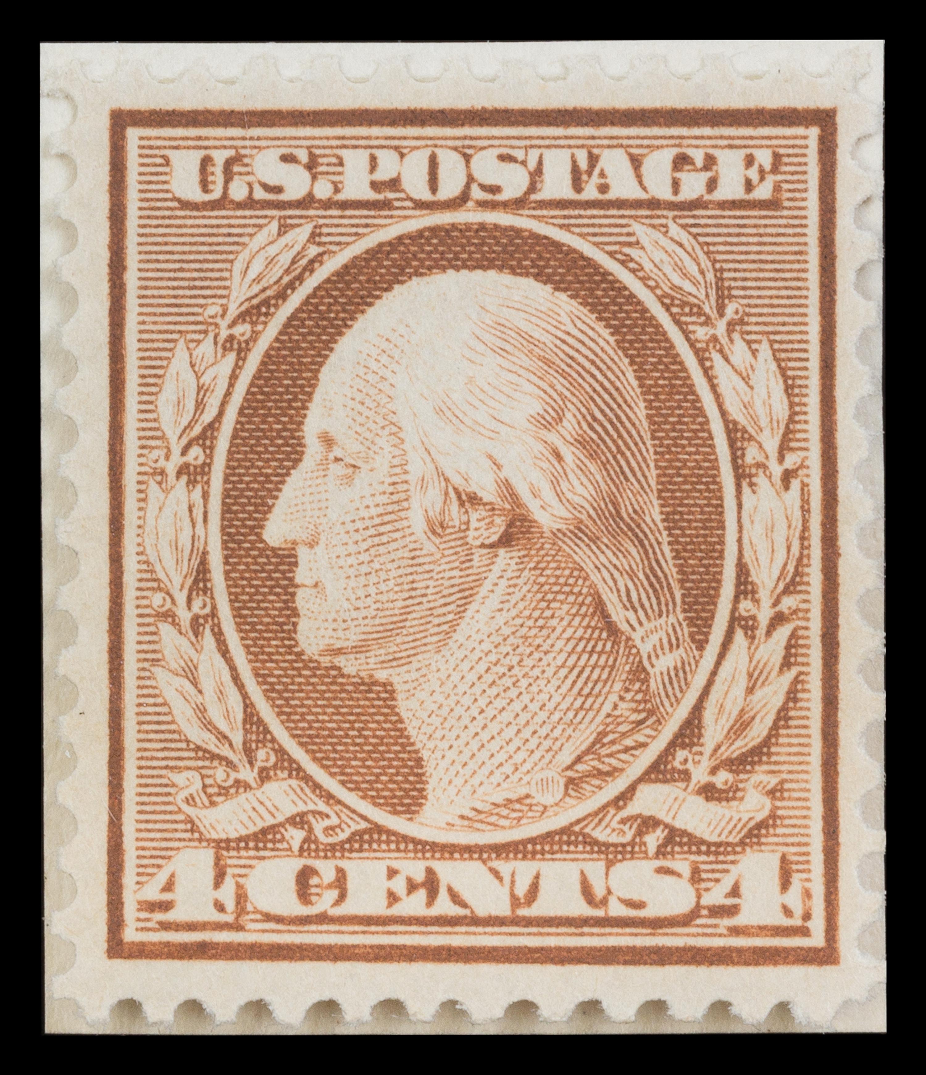 A United States 1909 Orange Bown Bluish Paper: George Washington 4-Cent Stamp — #360