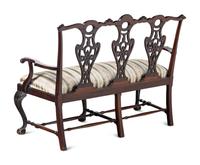 A George III Style Carved Mahogany Settee