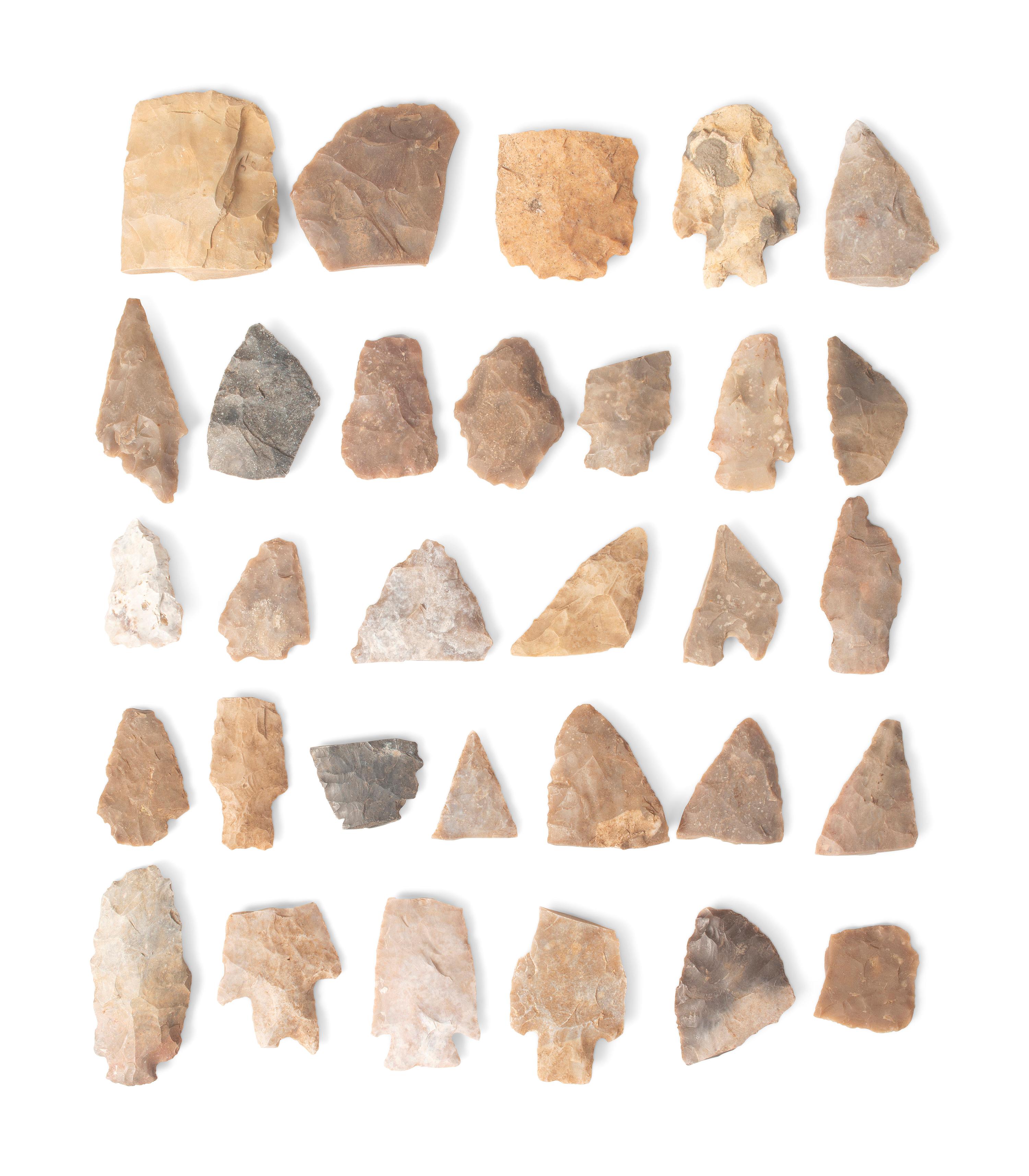 Frame of Large Point and Blade Fragments, From the Collection of Forrest Fenn