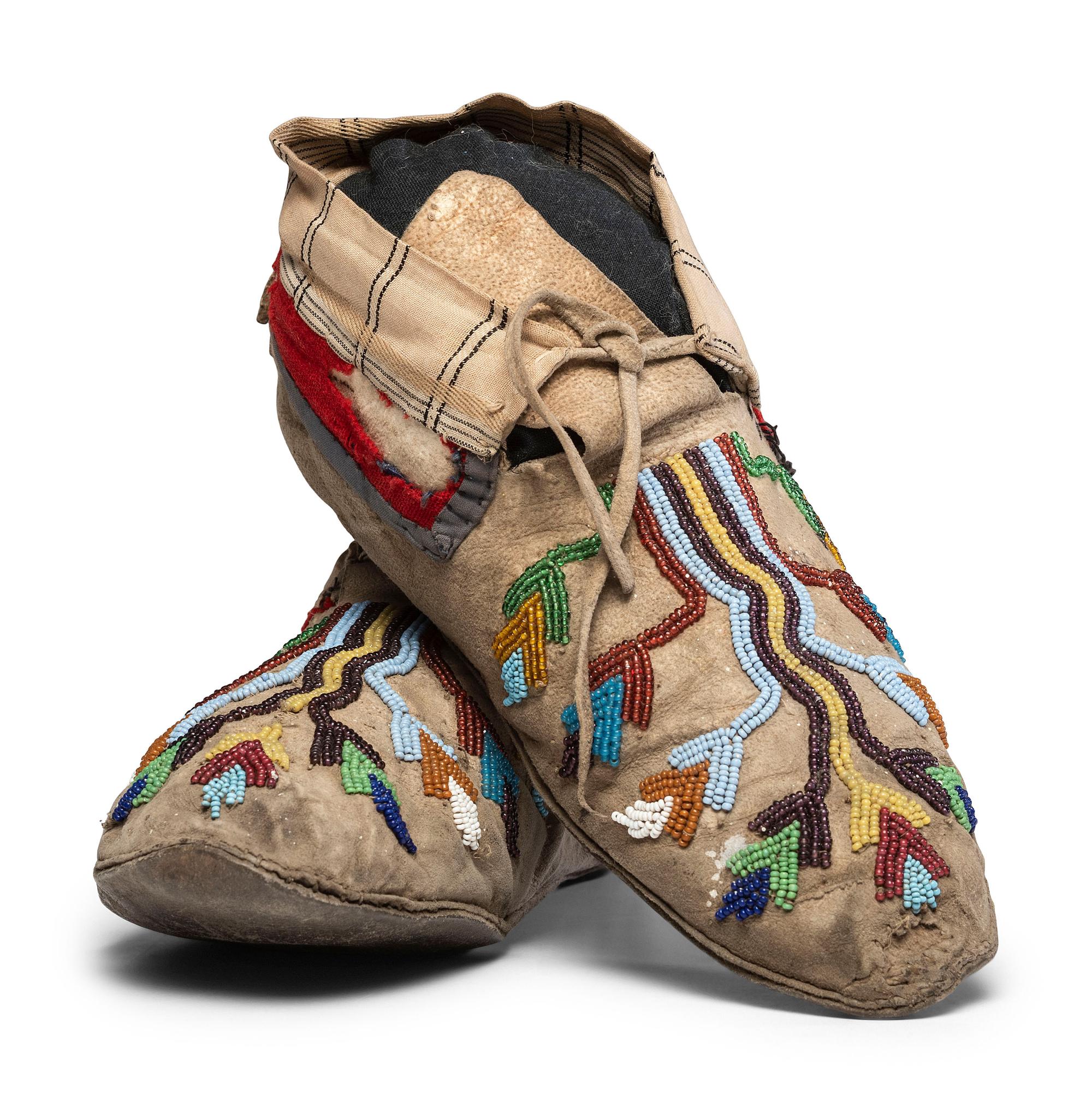 Ute Beaded Hide Moccasins