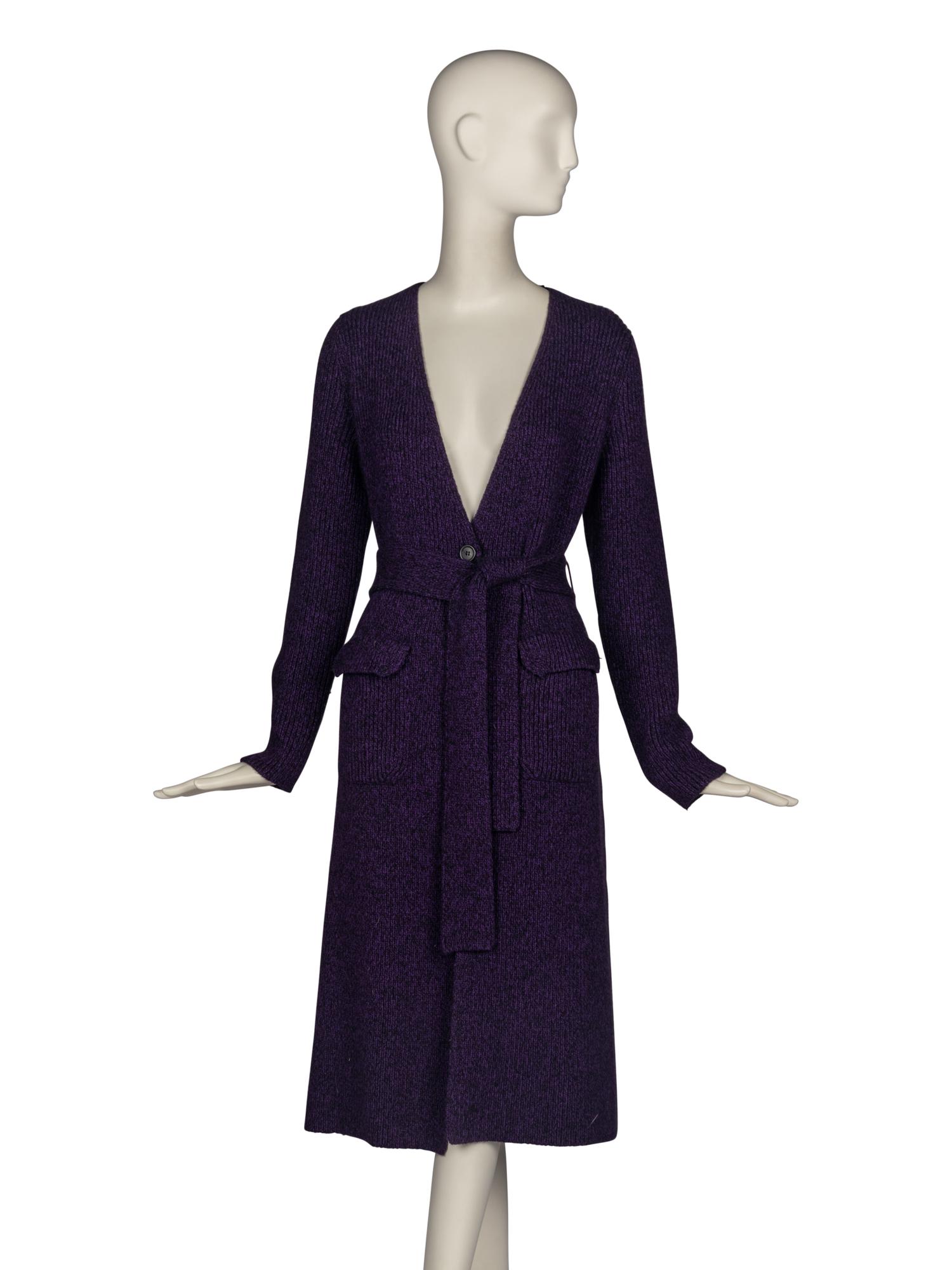 Prada Knit Cardigan Trimmed in Mongolian Lamb