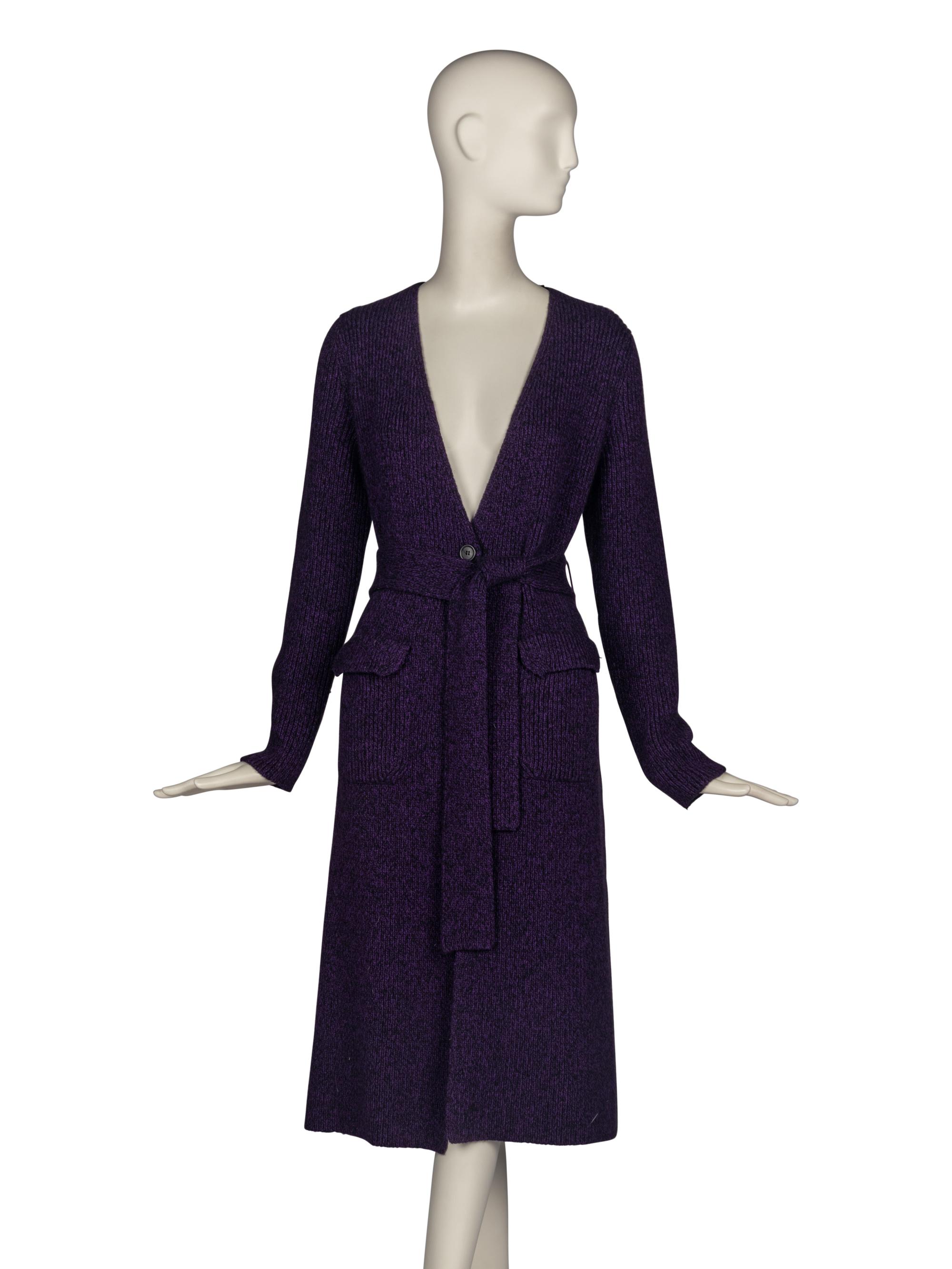 Prada Knit Cardigan Trimmed in Mongolian Lamb